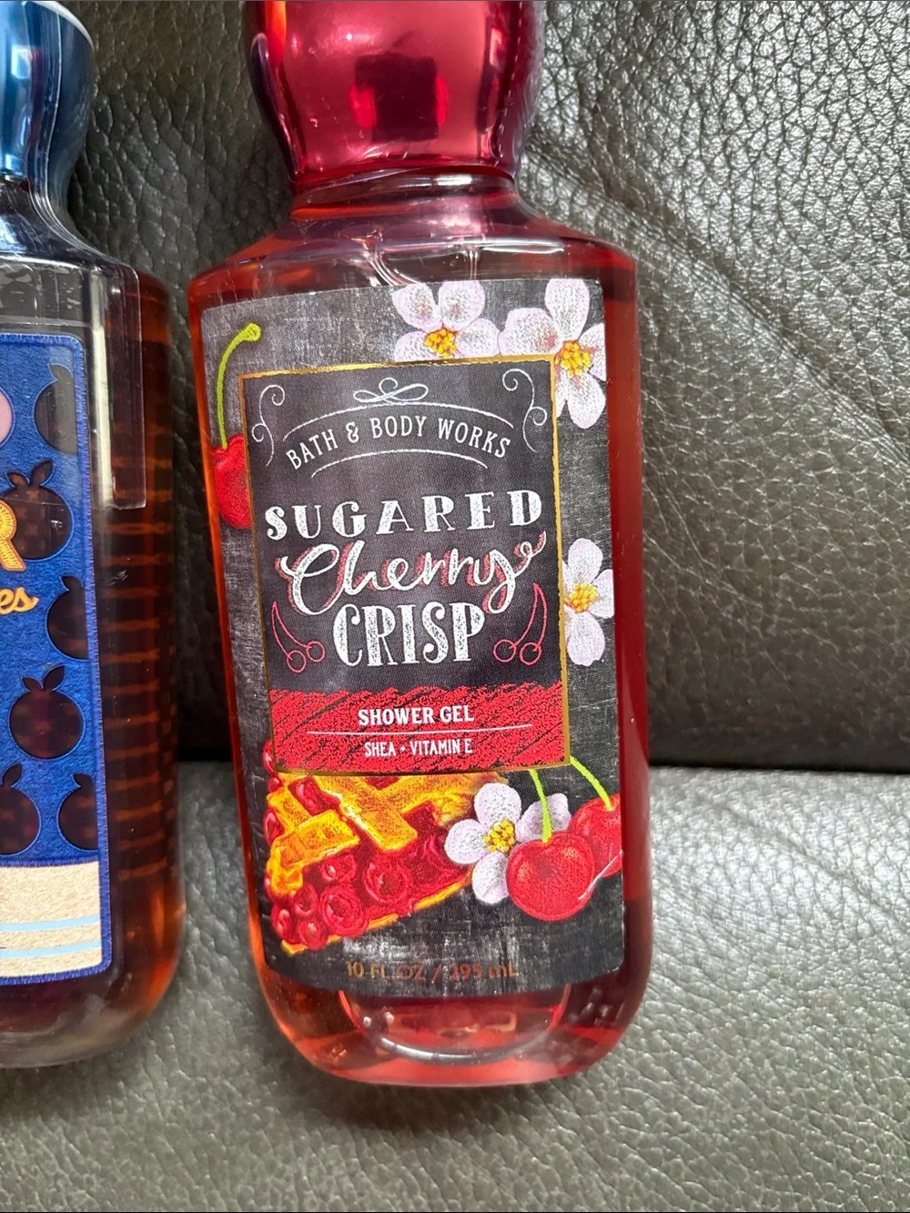 Bath and body shower gel set in sugared cherry crisp and blueberry sugar pancake